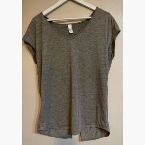 District Gray V-Neck Open-Backed T-Shirt